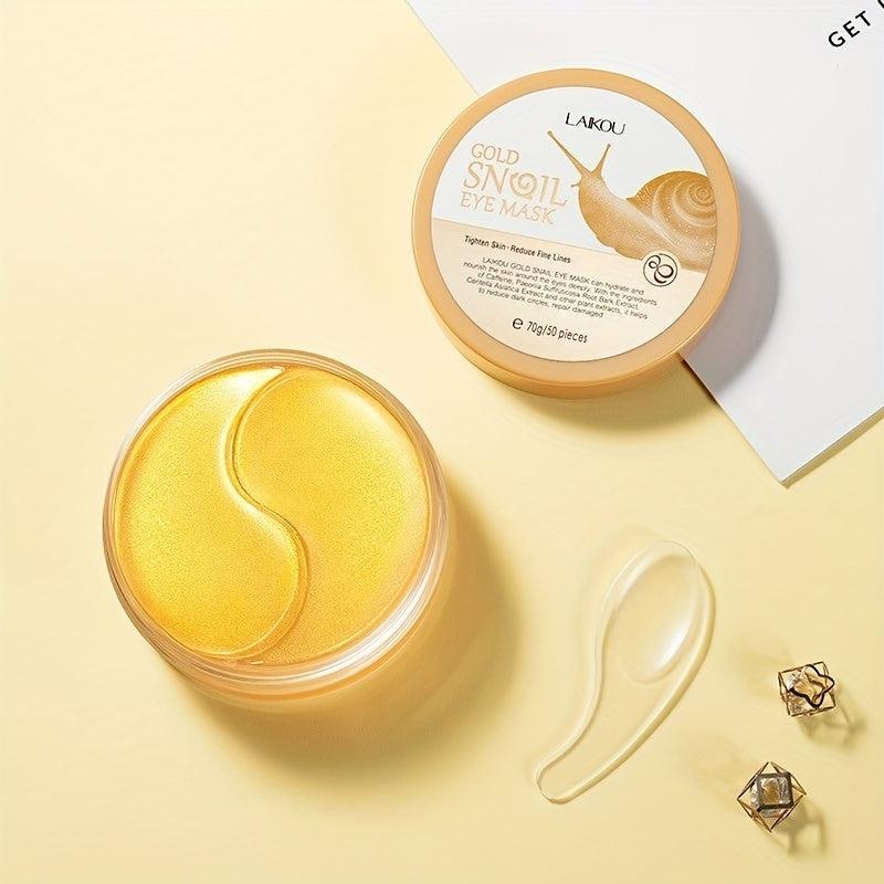 50 PCS Snail Essence Gel Eye Mask for Fine Lines, Puffiness, Dark Circles