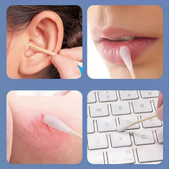 300pcs Disposable Cotton Swabs Double Round Tip Ear Nose Clean Beauty Tools