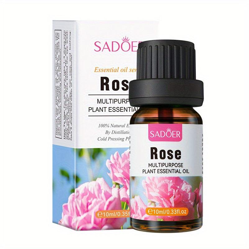 Rose Rosemary Lavender Chamomile Essential Oils Set for Skin, Body, Hair Care
