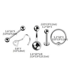 Surgical Steel Nose Rings Barbell Tongue Piercing Jewelry
