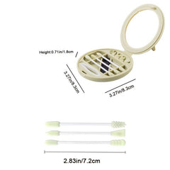 Reusable Silicone Cotton Swab With Mirror and Case