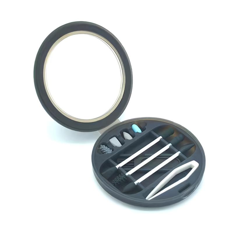 Reusable Silicone Cotton Swab With Mirror and Case