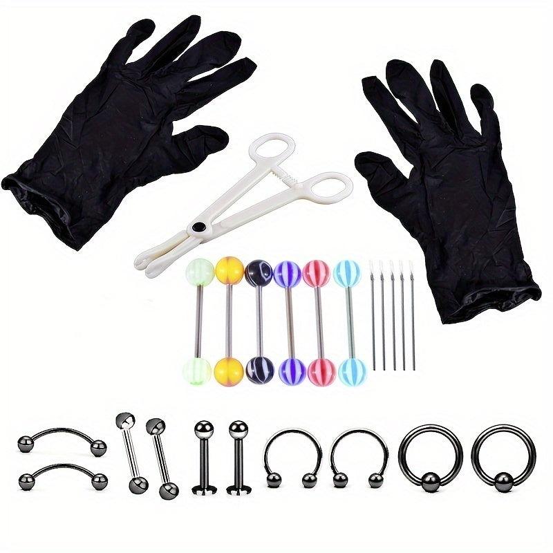 3 Types Disposable Piercing Jewelry Tool Sets