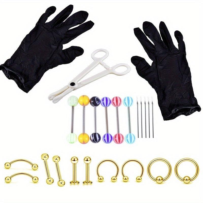 3 Types Disposable Piercing Jewelry Tool Sets