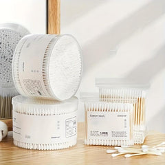 1600pcs Disposable Cotton Swabs For Ears Round Thick Cotton Buds