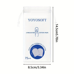 75Pcs Double-Sided Cotton Pads for Makeup Removal