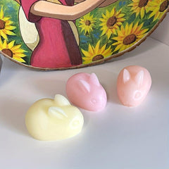 Easter Rabbit Soap Pink Cartoon Face Hand Cleansing Soap Remove Mites