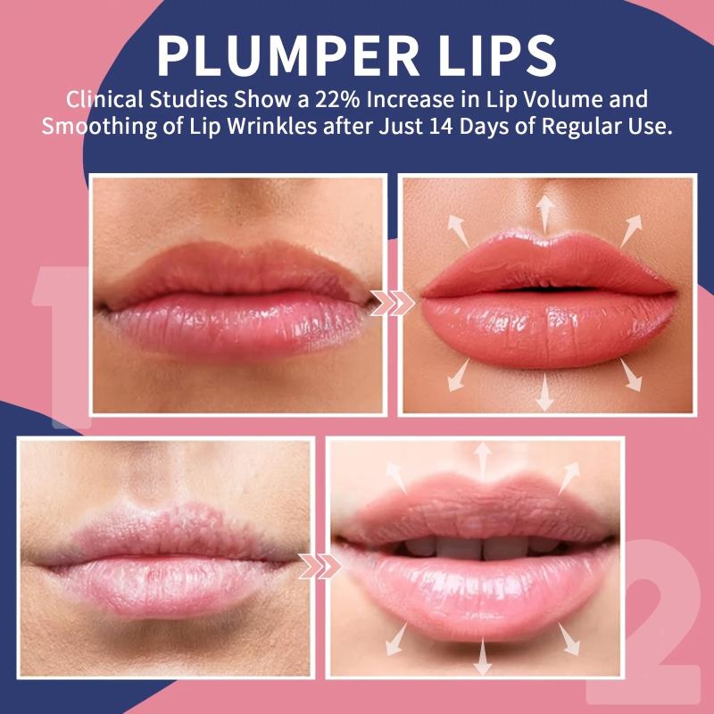 2PCS Night Lip Tint Kit Natural Lip Enhancer Instant Volumising Ginger Gloss