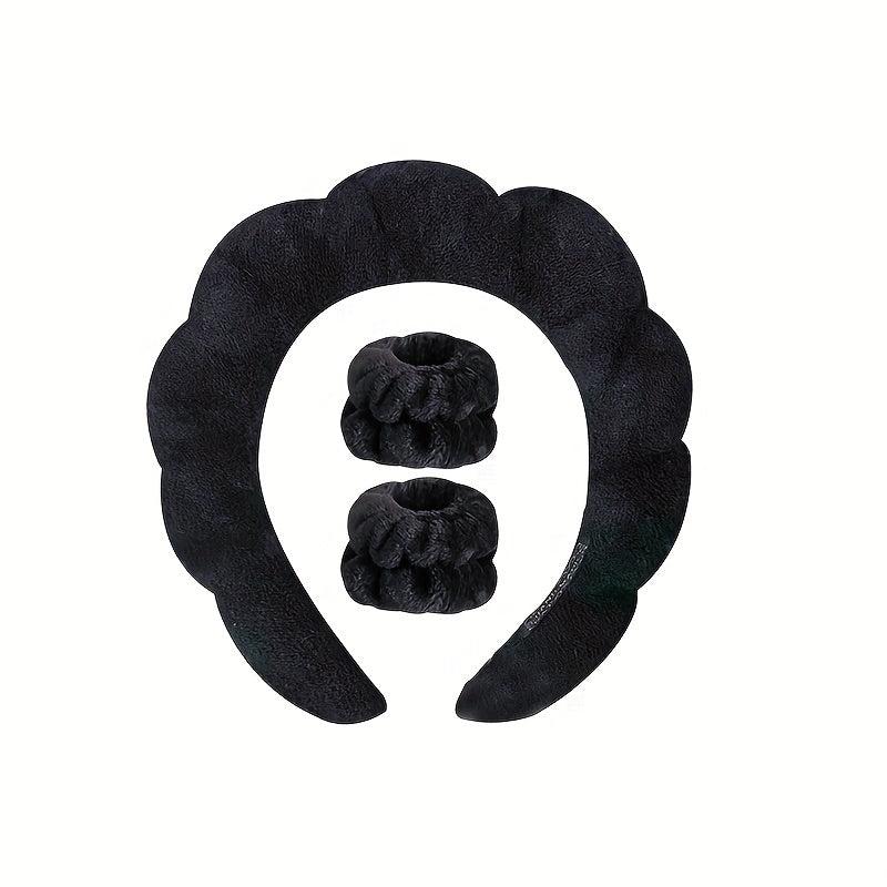 High End Makeup Bath Face Wash Sports Yoga Headband And Wristband Set