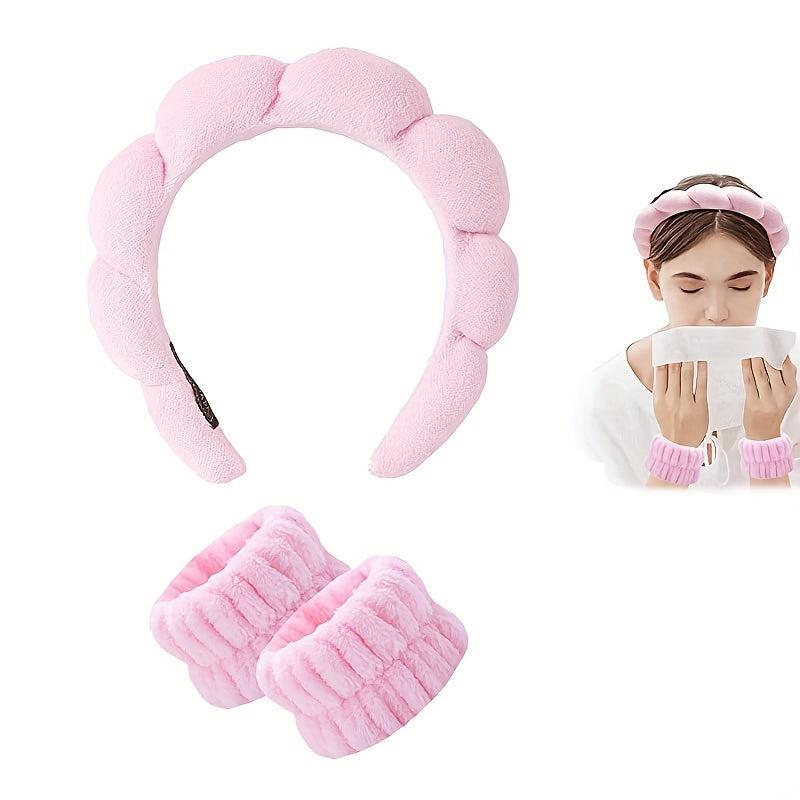 High End Makeup Bath Face Wash Sports Yoga Headband And Wristband Set