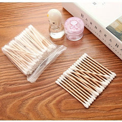 200pcs Double Ended Cotton Swabs Wooden Stick Cotton Swab