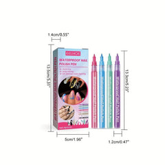 Nail Art Pens Set 4 Pieces Portable Nail Painting Drawing Graffiti Pen