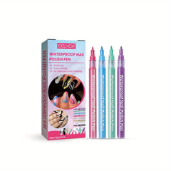 Nail Art Pens Set 4 Pieces Portable Nail Painting Drawing Graffiti Pen