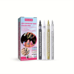 Nail Art Pens Set 4 Pieces Portable Nail Painting Drawing Graffiti Pen