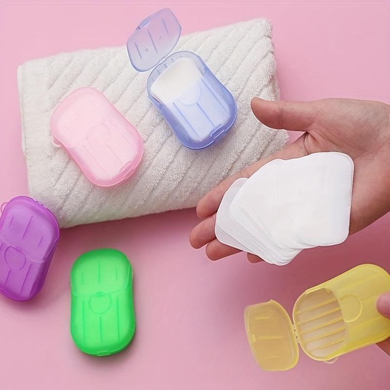 Travel Disposable Soap Slices Box Soap Paper Portable Hand Washing Tablets
