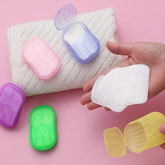 Travel Disposable Soap Slices Box Soap Paper Portable Hand Washing Tablets