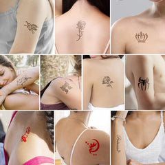 Temporary Tattoo Markers Set with 10 Colors & 124 Stencil Kit