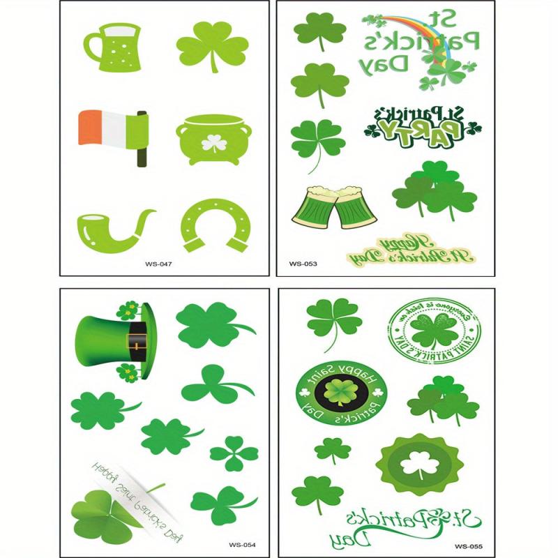 St Patrick's Shamrock Temporary Tattoos - Pack of 10