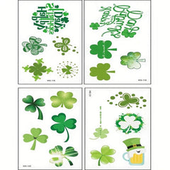 St Patrick's Shamrock Temporary Tattoos - Pack of 10