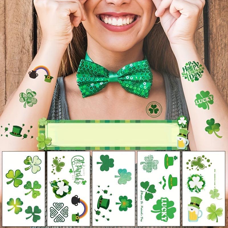 St Patrick's Shamrock Temporary Tattoos - Pack of 10