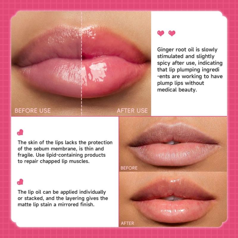 Ginger Lip Plumping Lip Gloss Hydrating Moisturizing Lip Glaze