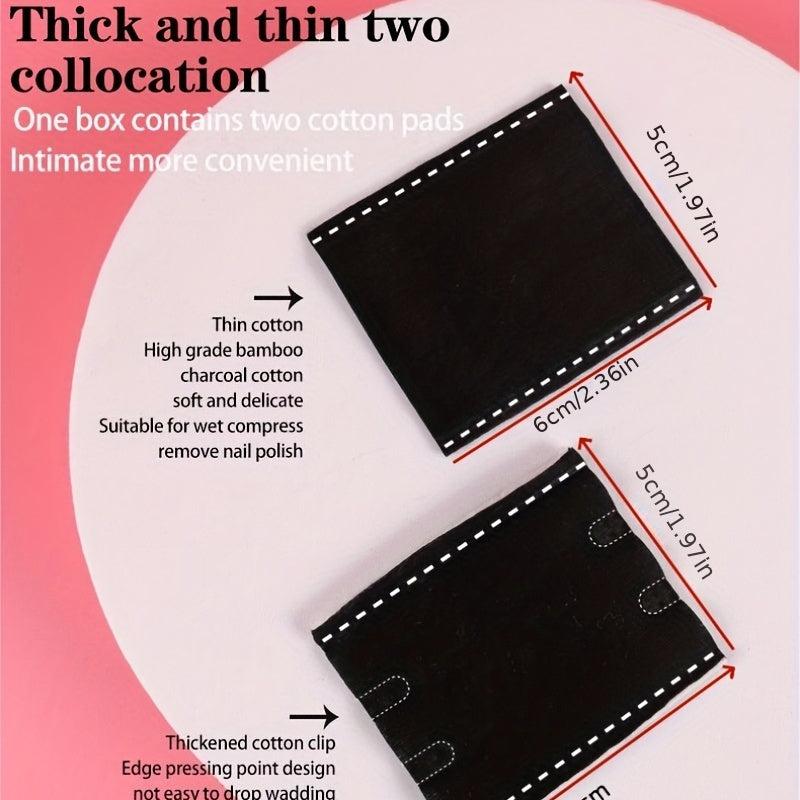 175/350pcs Bamboo Charcoal Makeup Pads Natural Square Puff