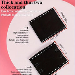 175/350pcs Bamboo Charcoal Makeup Pads Natural Square Puff