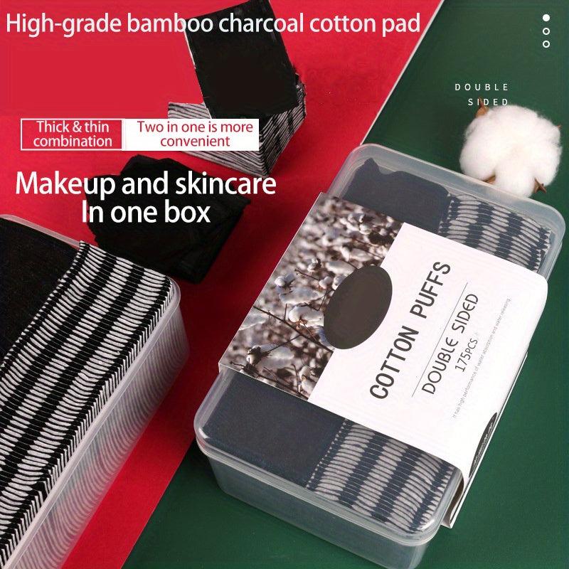 175/350pcs Bamboo Charcoal Makeup Pads Natural Square Puff