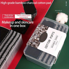 175/350pcs Bamboo Charcoal Makeup Pads Natural Square Puff