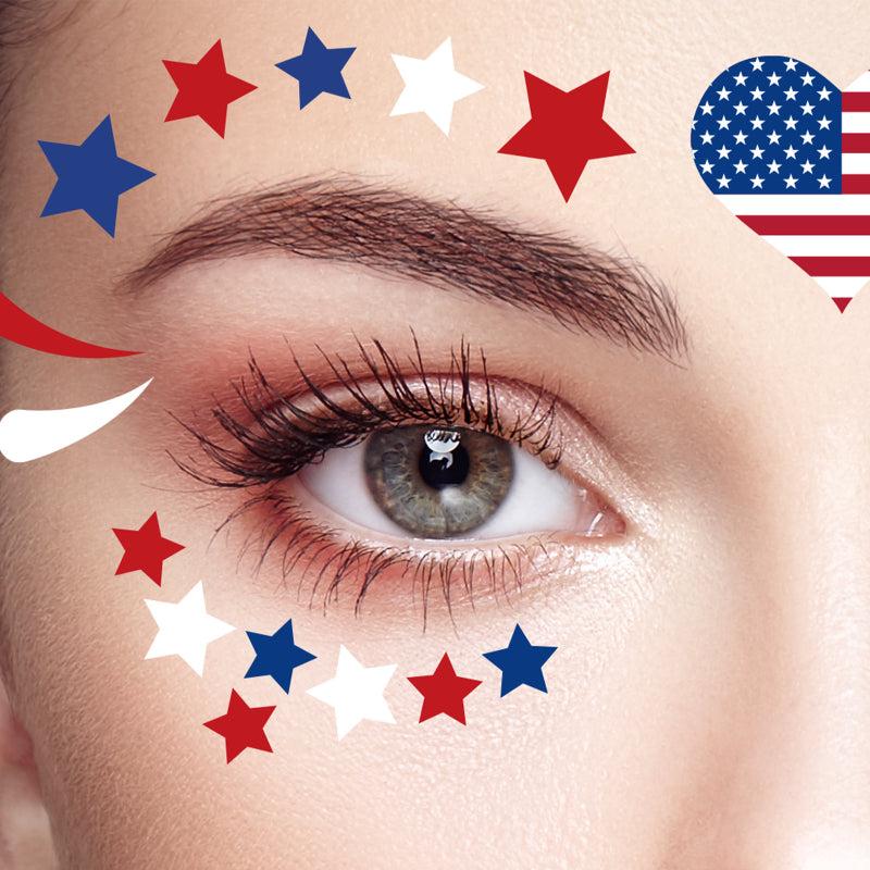4th Of July Face Painted Tattoos Waterproof Sticker