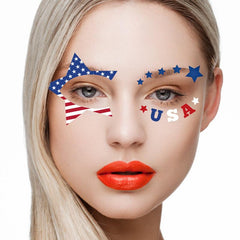 4th Of July Face Painted Tattoos Waterproof Sticker