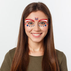 4th Of July Face Painted Tattoos Waterproof Sticker