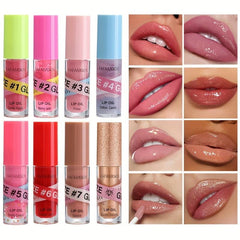 Nourishing Lip Gloss & Lipstick Set, 8 Colors, Plumping Formula