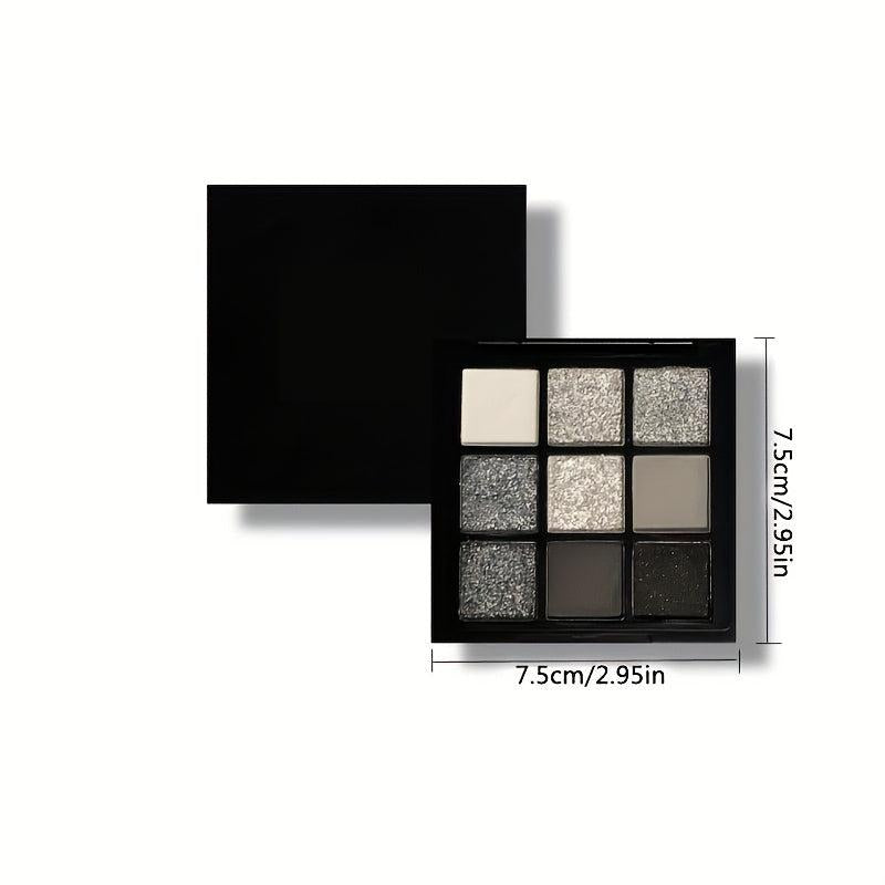 9-Color Smokey Eyeshadow Palette Matte Glitter Sequin Finish Makeup