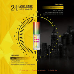 2Pcs Lip Plumper Gloss Kit Plant Essence Lip Care Set