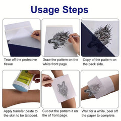 5pcs Tattoo Skin & 10pcs Transfer Paper Microblading Tools for Permanent Makeup