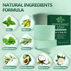 Peppermint Facial Soap 2-in-1 Cleansing/Shaving 130g