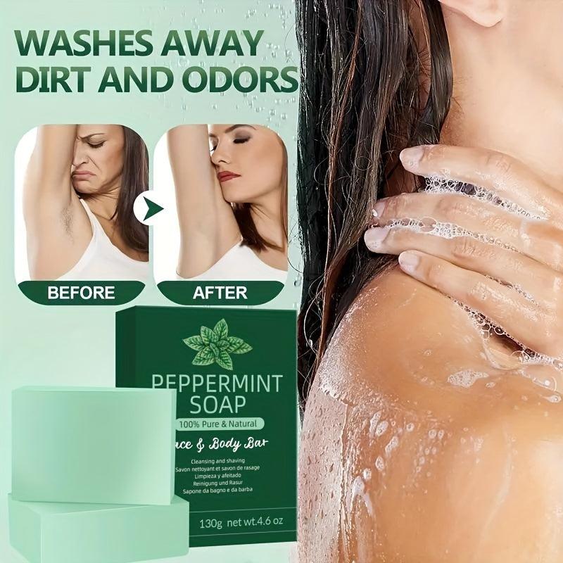 Peppermint Facial Soap 2-in-1 Cleansing/Shaving 130g