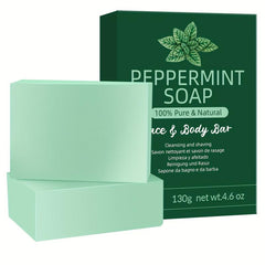 Peppermint Facial Soap 2-in-1 Cleansing/Shaving 130g