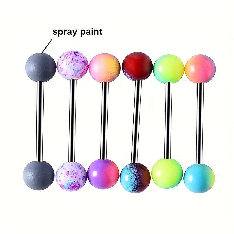 12Pcs Acrylic Tongue Rings Belly Button Nose Lip Piercing Jewelry Set