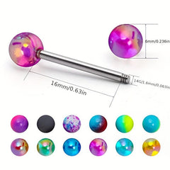 12Pcs Acrylic Tongue Rings Belly Button Nose Lip Piercing Jewelry Set