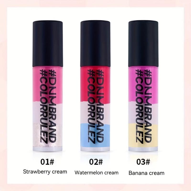Colorful Lip Glaze Three Ice Cream Cream Lip Gloss Watermelon Pink