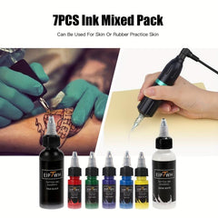 7PCS Tattoo Ink Mix Kit 7 Colors Ink Pigment Set