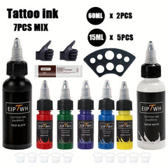 7PCS Tattoo Ink Mix Kit 7 Colors Ink Pigment Set