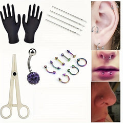 16pcs Set Disposable Piercing Jewelry Tool Sets