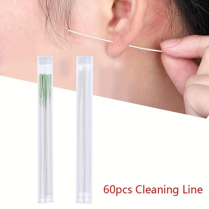 60pcs Ear Cleaning Line Set Herb Solution Paper Floss Ear Hole Tools Kit