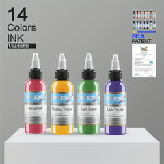 Professional Tattoos Ink Pigment Set 14 1oz 30ml English Ink