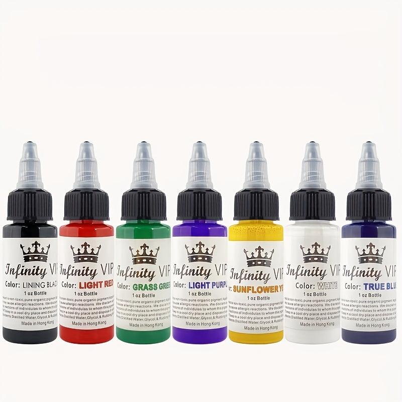 SNDE Tattoo 7 Ink Set 1 Oz Professional Tattoo Ink Pigment