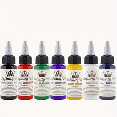 SNDE Tattoo 7 Ink Set 1 Oz Professional Tattoo Ink Pigment
