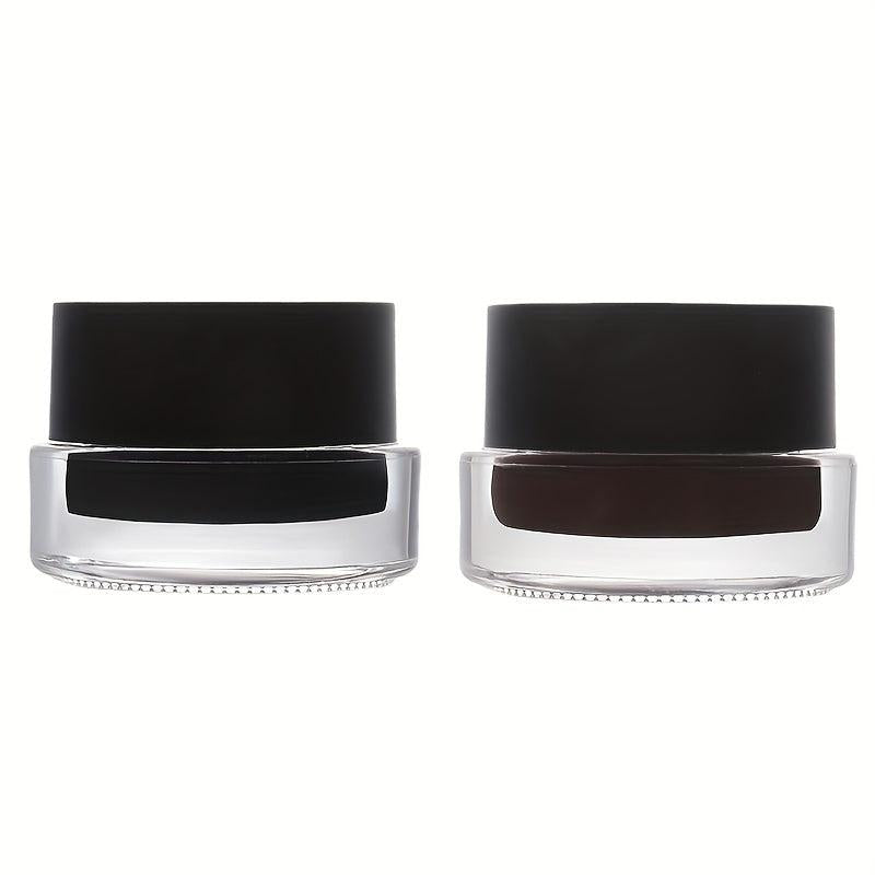 Brown Eyeliner Cream Set with Brush - Waterproof, Long Lasting, Smooth